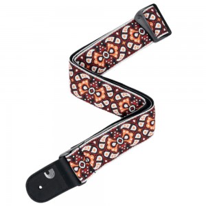 D'Addario Eco-Comfort Woven Guitar Strap, Red & Orange